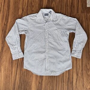 Lands' End Classic Blue and White Striped Shirt